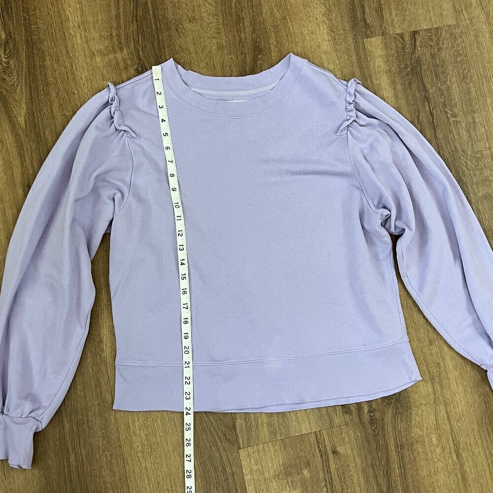 Marie Oliver Cappie Lavender Ruffled Shoulder French Terry Pima Cotton Sz L - Picture 7 of 11